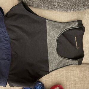 Outdoor Voices Two-Tone Black and Gray Tank